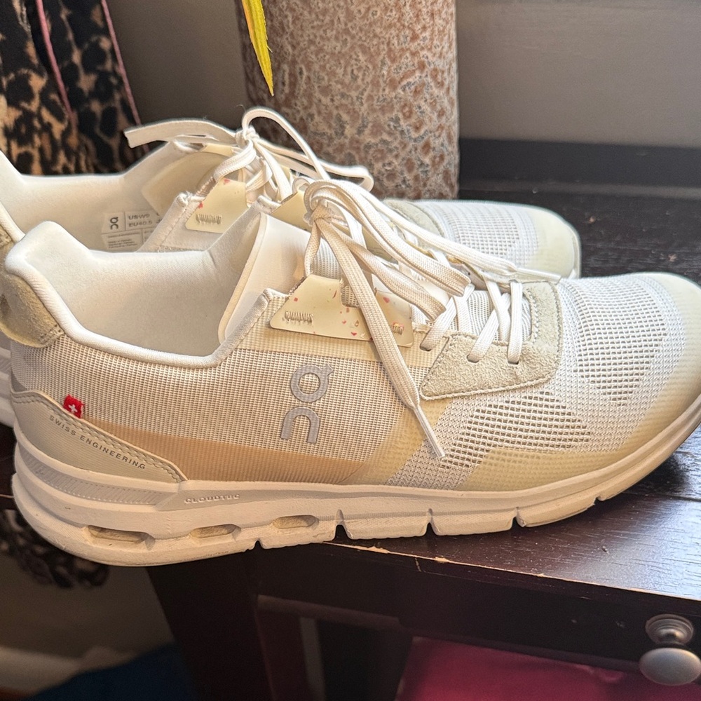On Running Women's Athletic Sneakers in White and Cream
